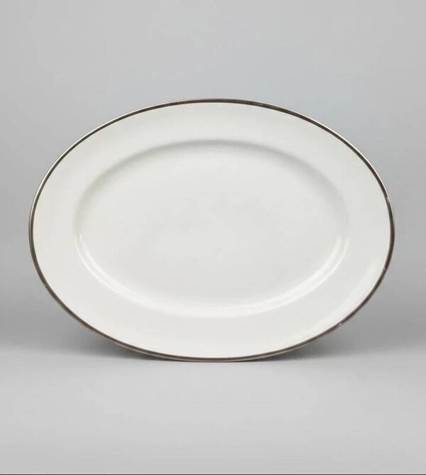 Plat ovale Raynaud modèle Fontainebleau platine