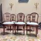 Set of six Louis XV style natural wood sheaf back chairs