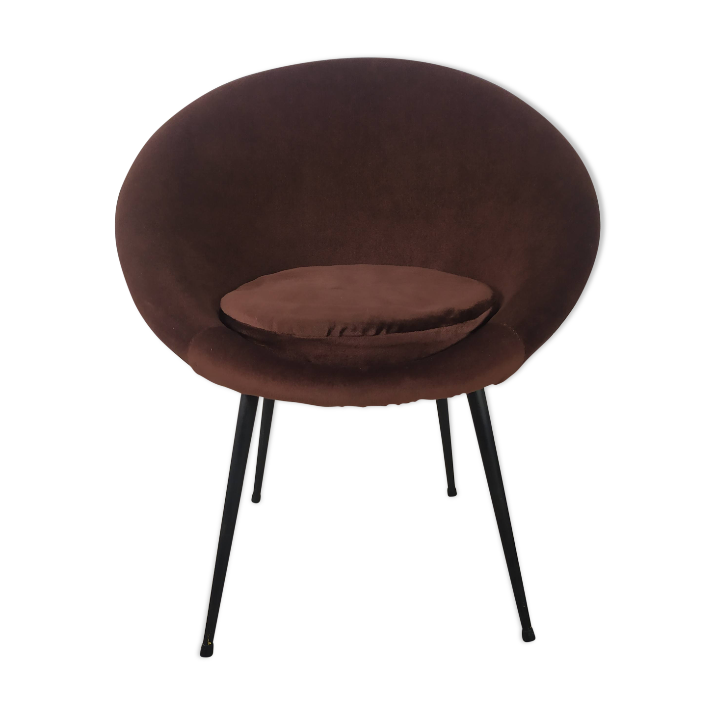 Vintage armchair velvet brown