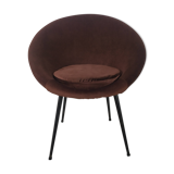 Vintage armchair velvet brown