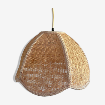 Vintage braided rattan hanging lamp