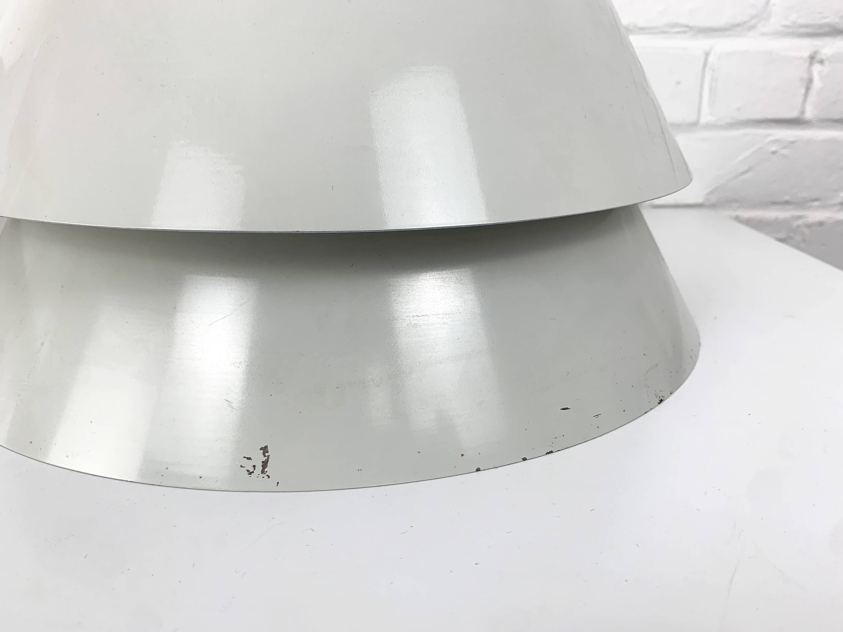 Pair of Zone Pendant Lights in gray, Jo Hammerborg for Fog & Mørup, 1960s