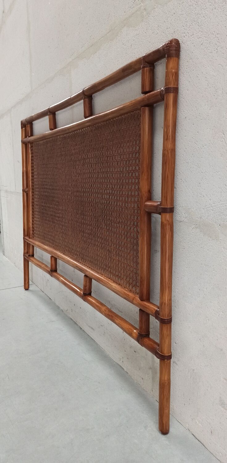 Traditional bamboo and cane headboard, 70's