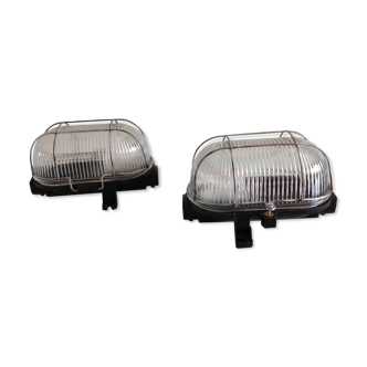 Pair of portholes industrial sconces 60/70
