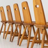 Ensemble de six rares chaises à repas « Pirtti » par Eero Aarnio pour Laukaan Puu