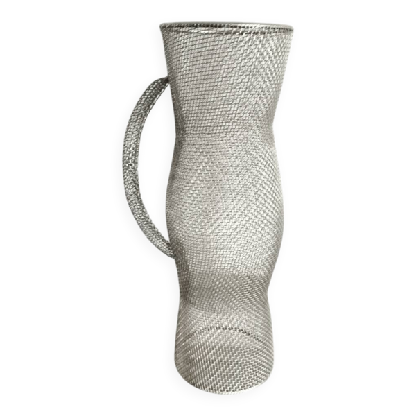 Pichet décoratif en maille métallique vintage