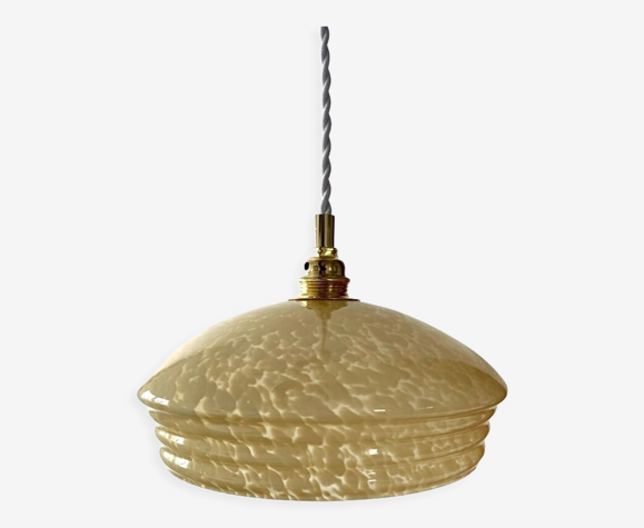 Lampe baladeuse vintage en verre de Clichy électrifiée à neuf