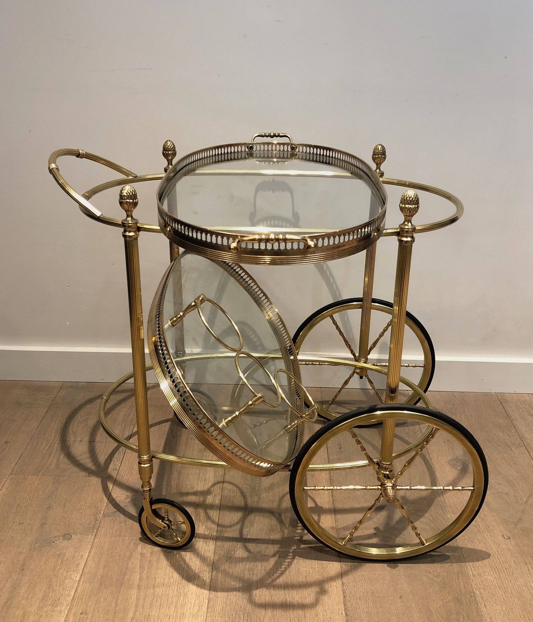 Oval brass trolley from Maison Baguès.