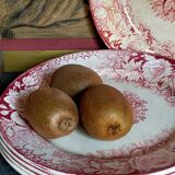 Five plates of earthenware from Pexonne 19th service "flowers"