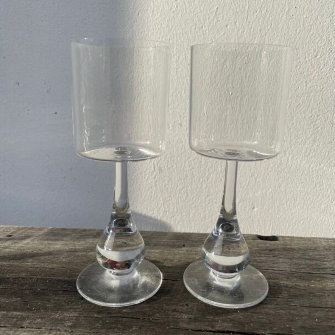 Pair of crystal goblets from Baccarat.