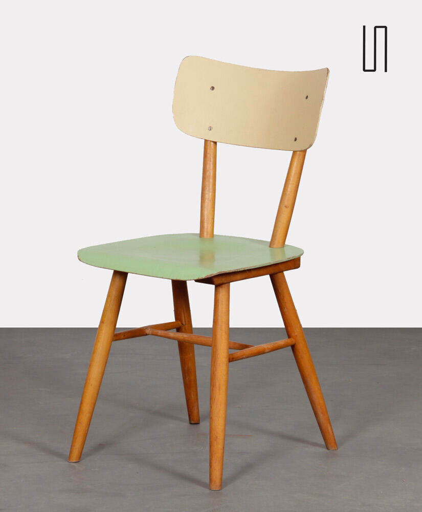 Vintage wooden chair produced by Ton, 1960
