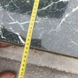 Vintage marble print serving table on wheels