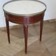 Bouillotte side table - mahogany veneer - white marble - Louis XVI - 1950