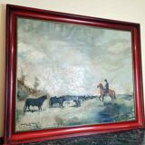 oil painting on canvas view of Camargue circa 1900-1920