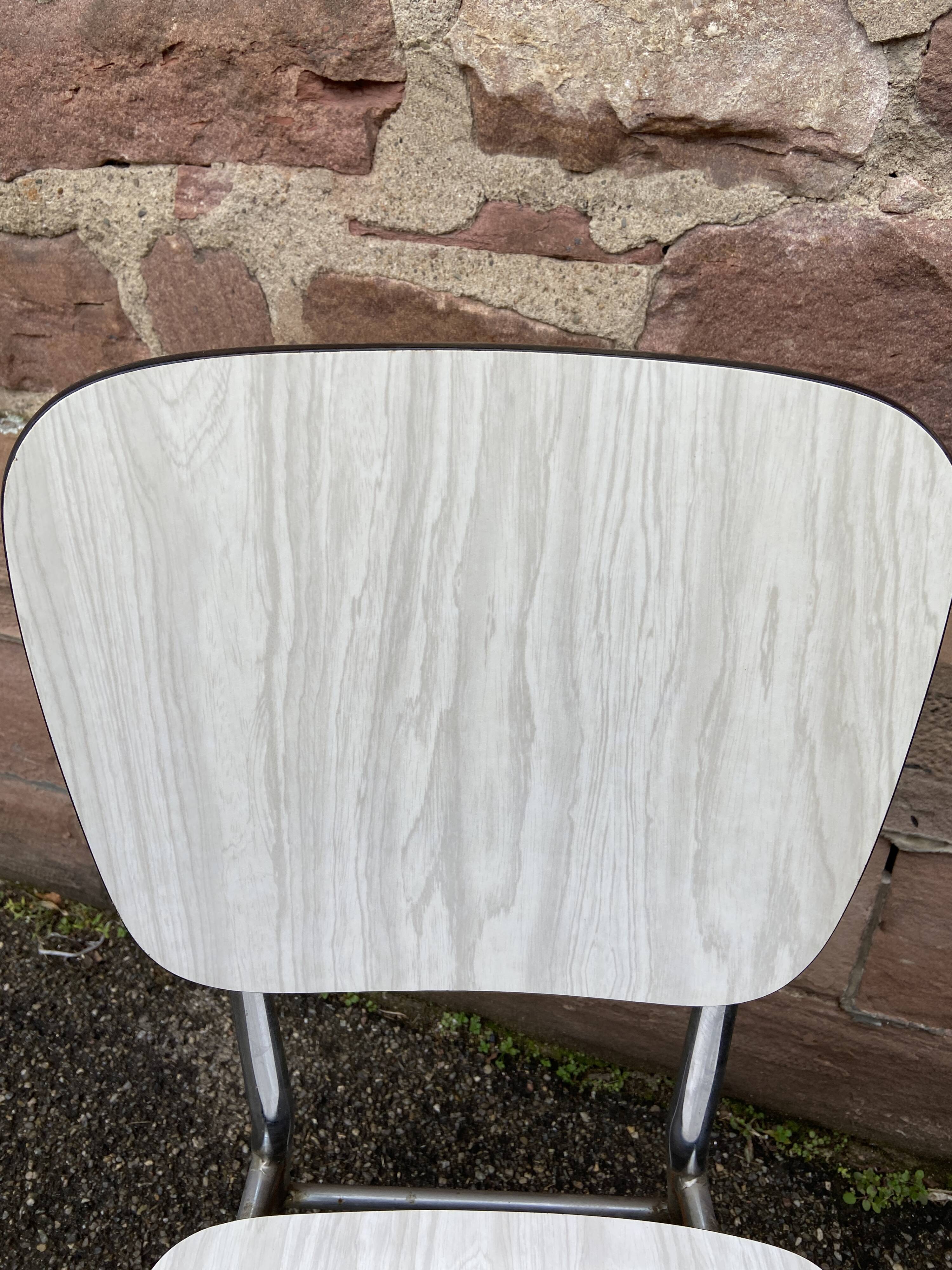 Pair of vintage formica chairs 1960 mid-century