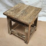 Small teak stool with 1 drawer