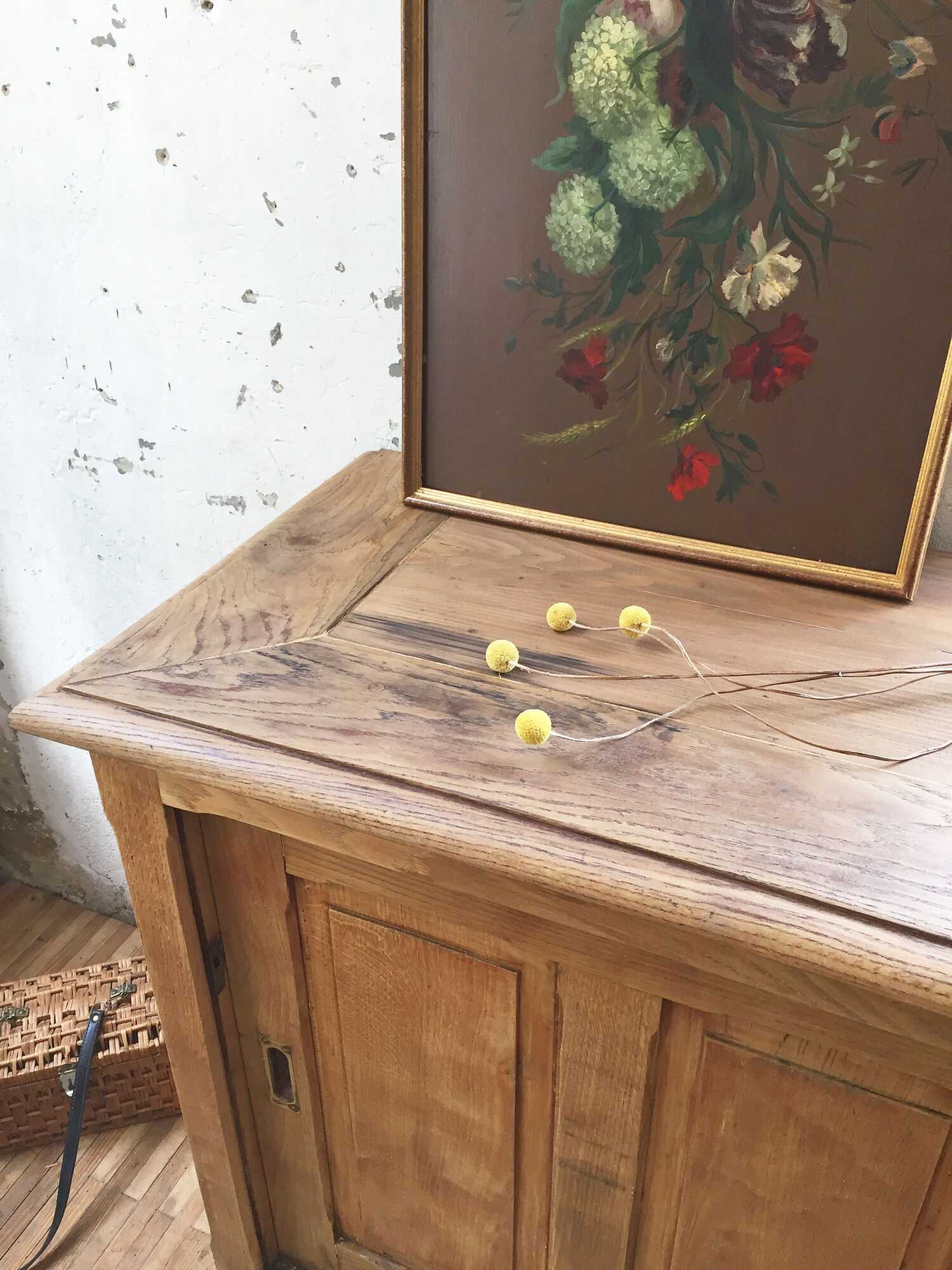 Peinture à l’huile sur bois XIXème format XXL