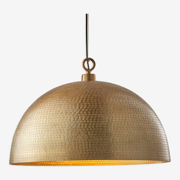 Brass hammered dome pendant lamp