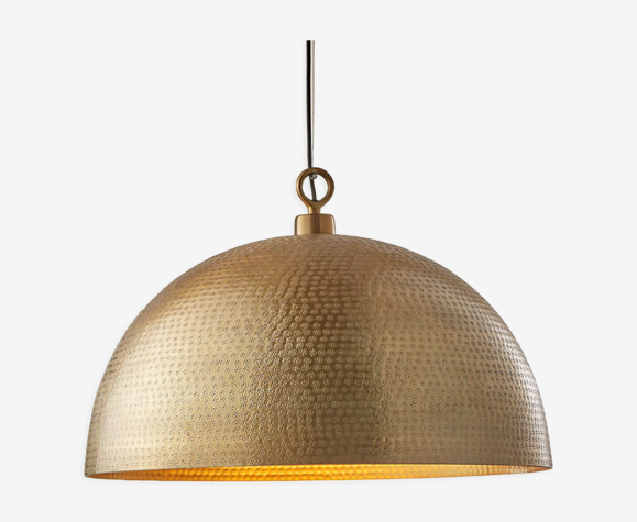 Brass hammered dome pendant lamp | Selency