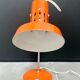 Lampe de bureau métal laqué orange et chrome, vers 1970