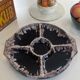 Large compartmented dish, ceramic, M. Giuge, Vallauris