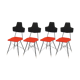 Italian Black & Red Dining Chairs, Set of 4