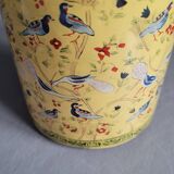 Cylindrical iron box - Birds on yellow background