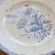 Antique compote dish, ironstone, Jules Vieillard, Bordeaux, blue poppy.