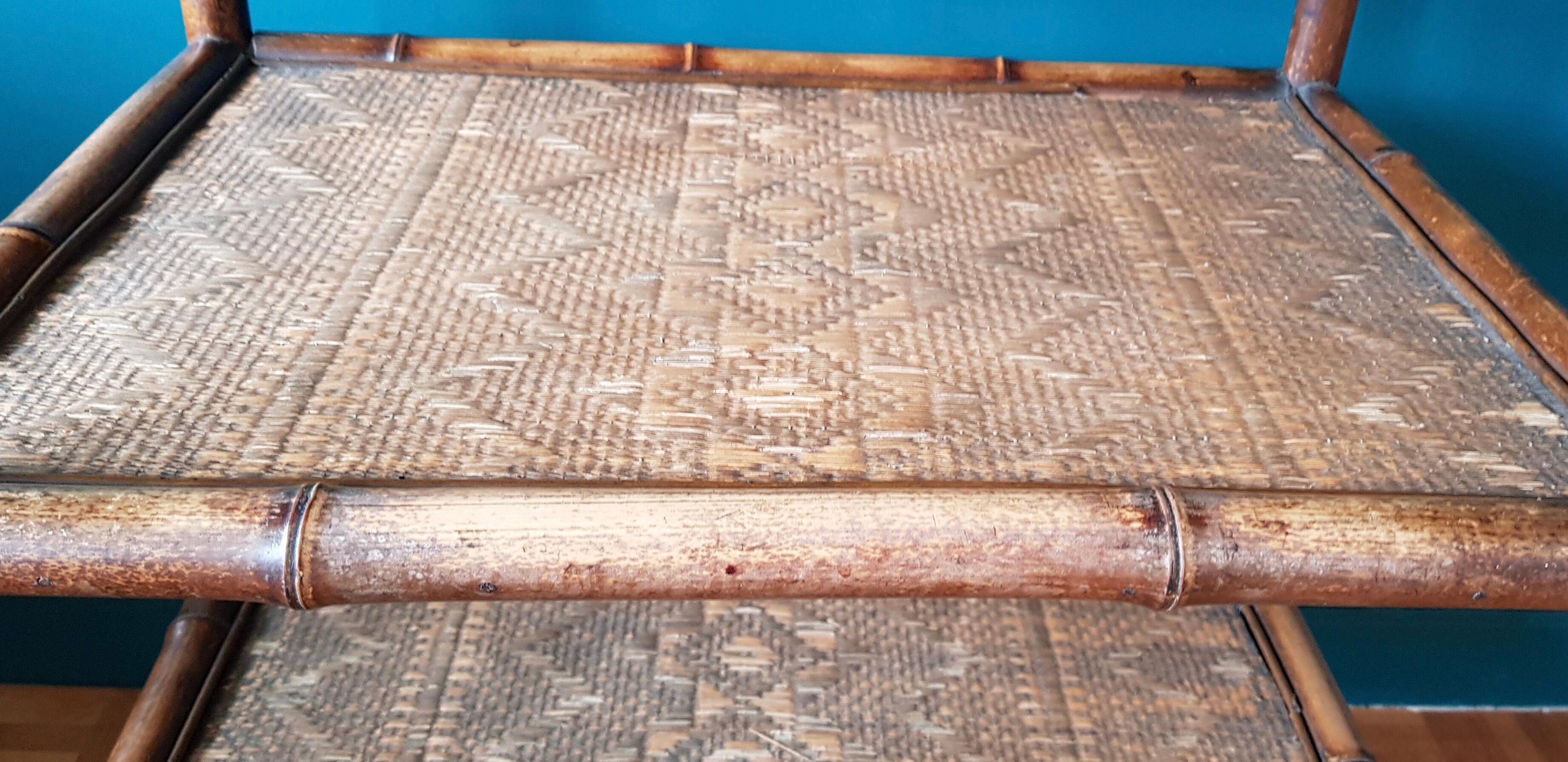 Console en rotin et bambou