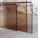 Smoked plexiglass nesting tables, 1970