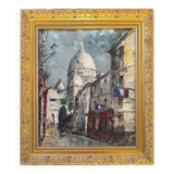 Painting by Leprin - Paris Montmartre rue du Chevalier de la Barre