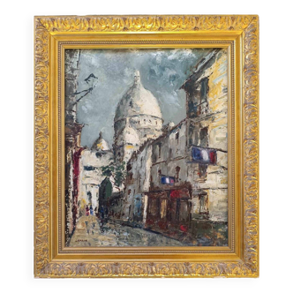 Tableau de Leprin - Paris Montmartre rue du chevalier de la Barre