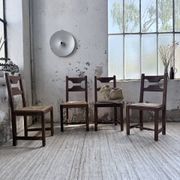 Set 4 chaises rustiques chêne De puydt, Belgique 1970