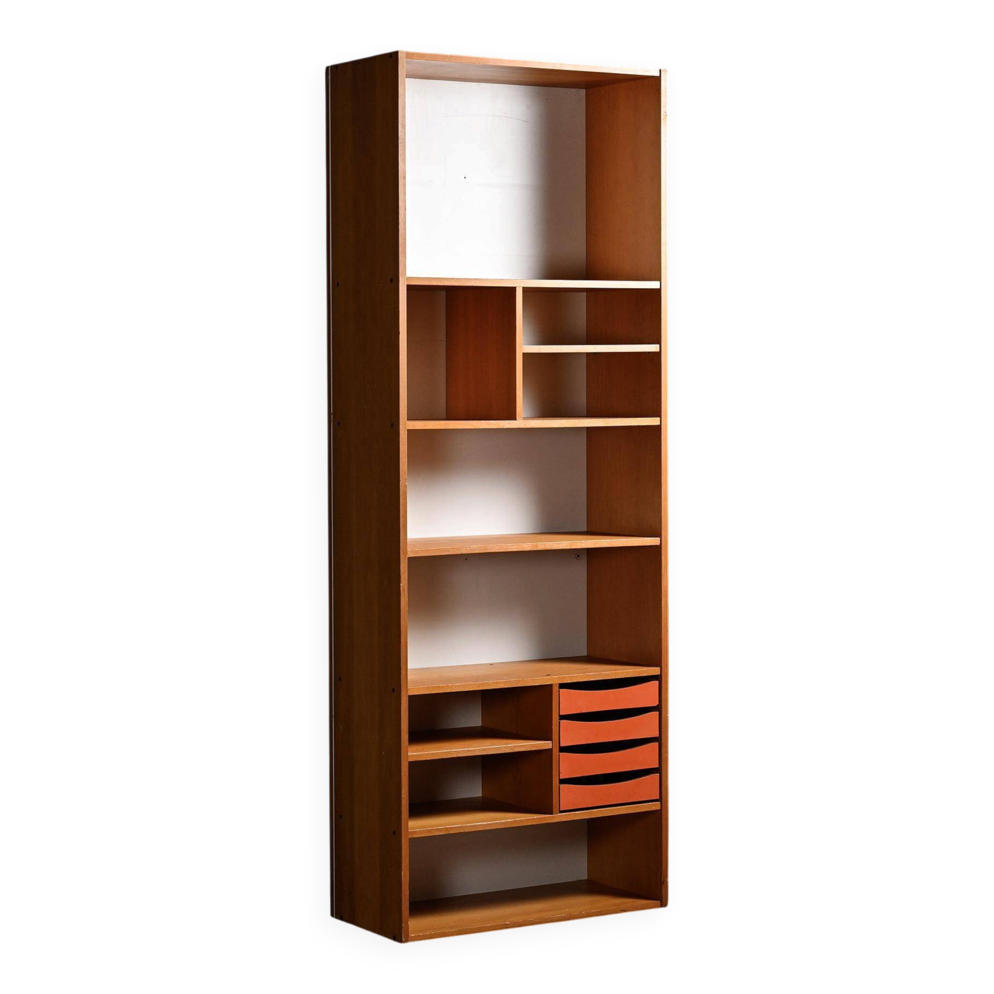 Wooden library by Pierre Guariche for Negroni, La Plagne, 1960s