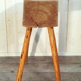 Raw wood stool