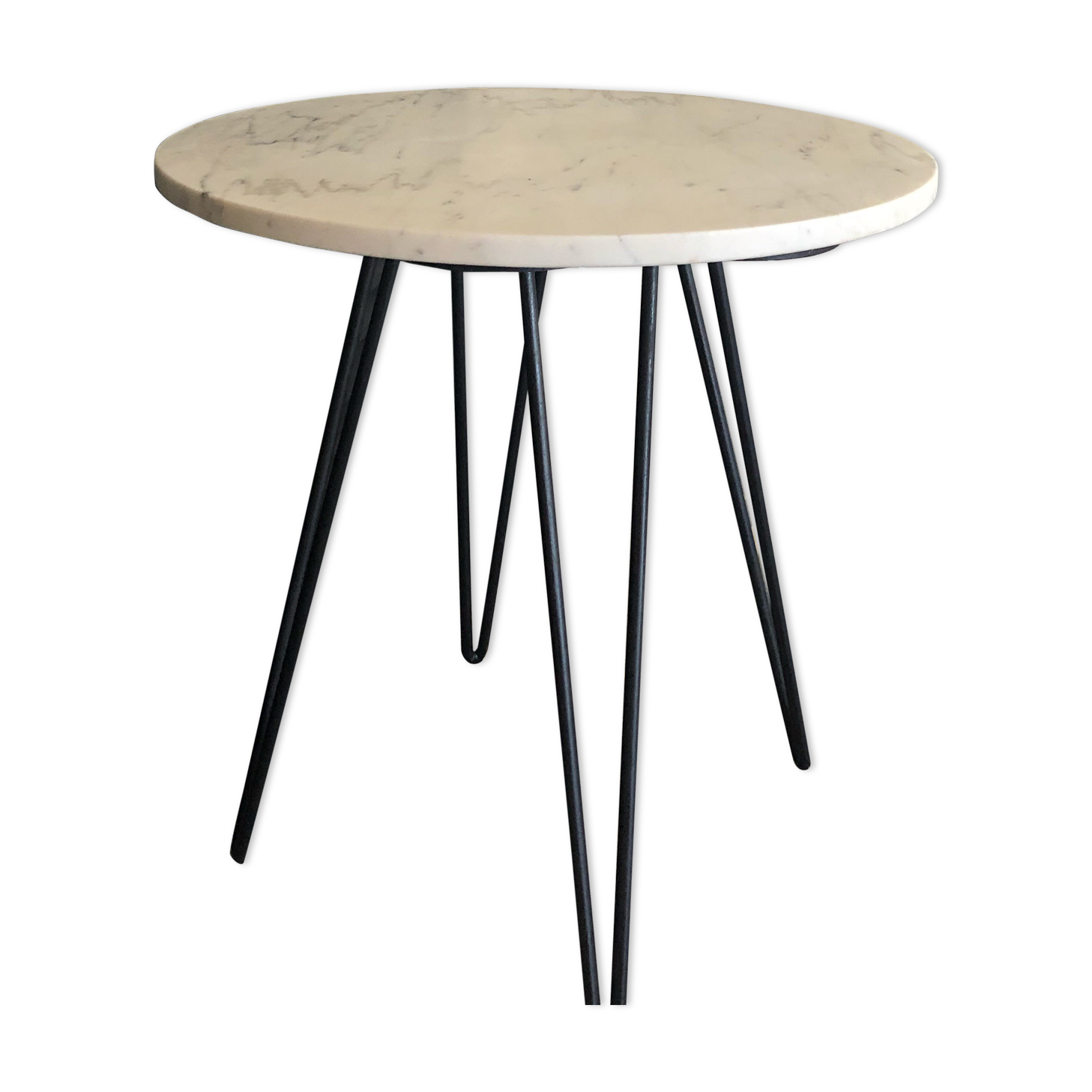 Vintage marble tray side table