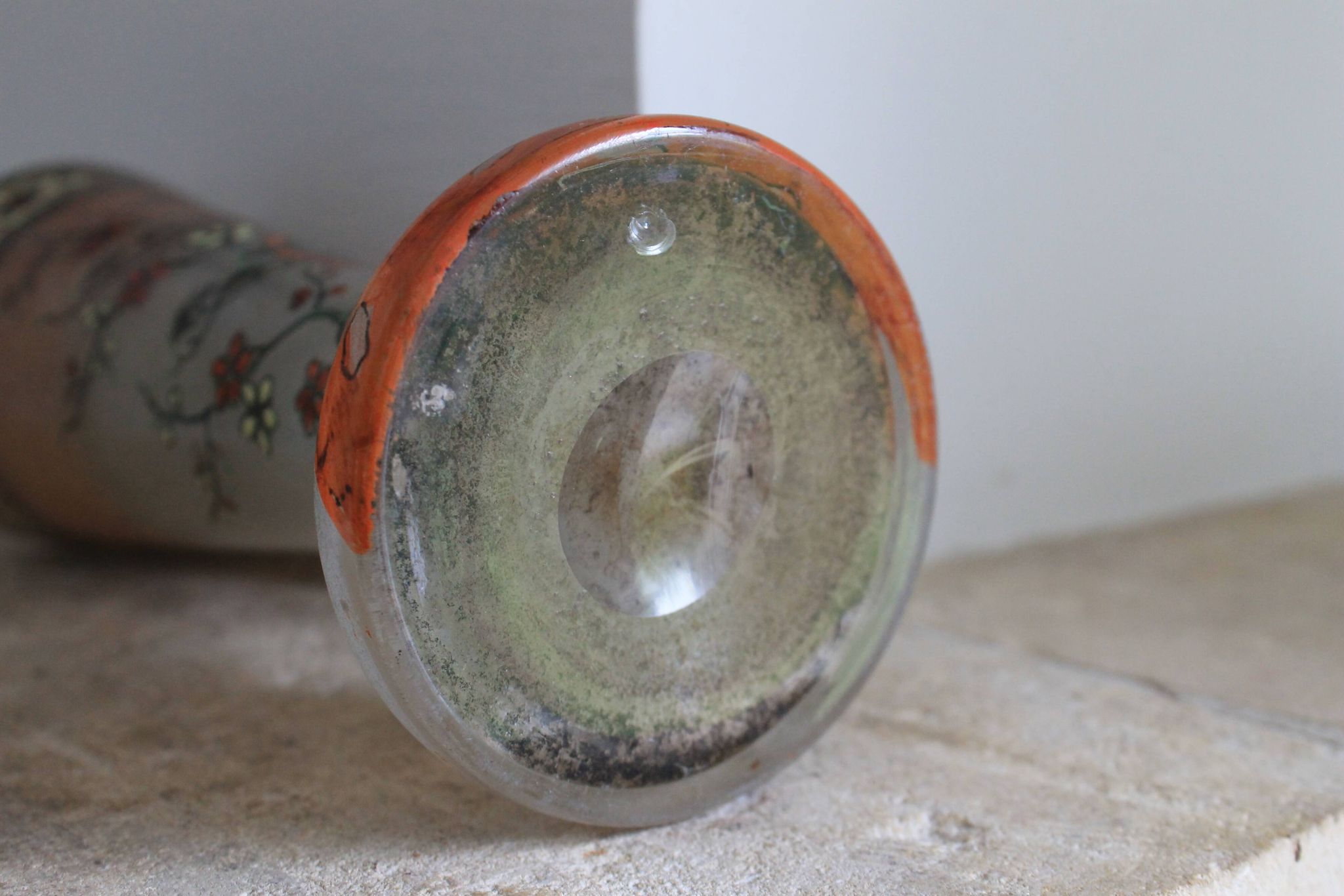 Legras glass cornet vase, "Spring" model (1900 - 1910)