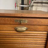 Sliding curtain file cabinet