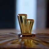 Amber glass butter dish