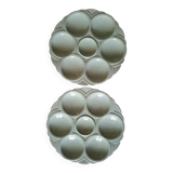 Antique earthenware oyster plates