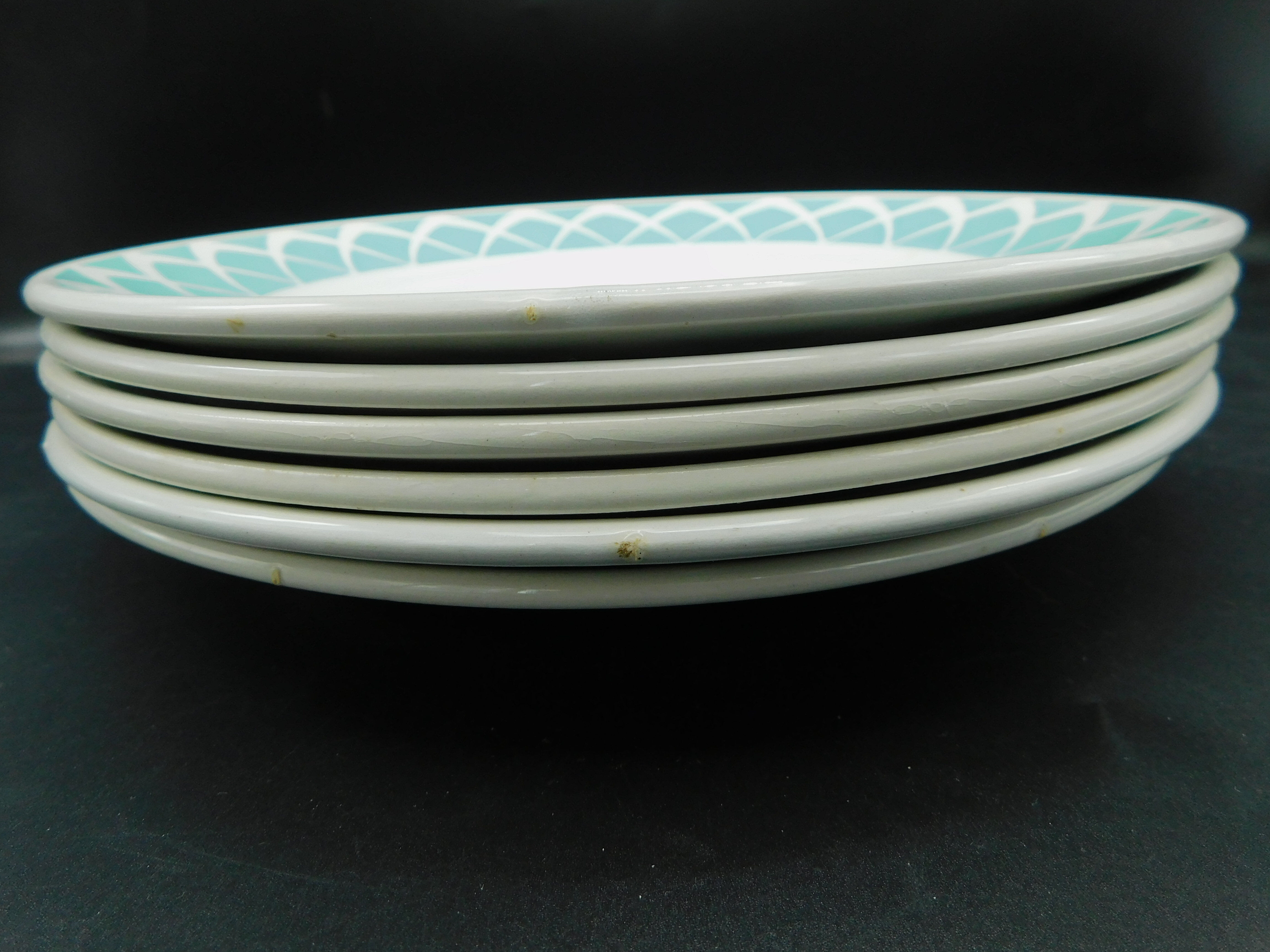 6 flat plates - Fenal Badonviller - Mint Green