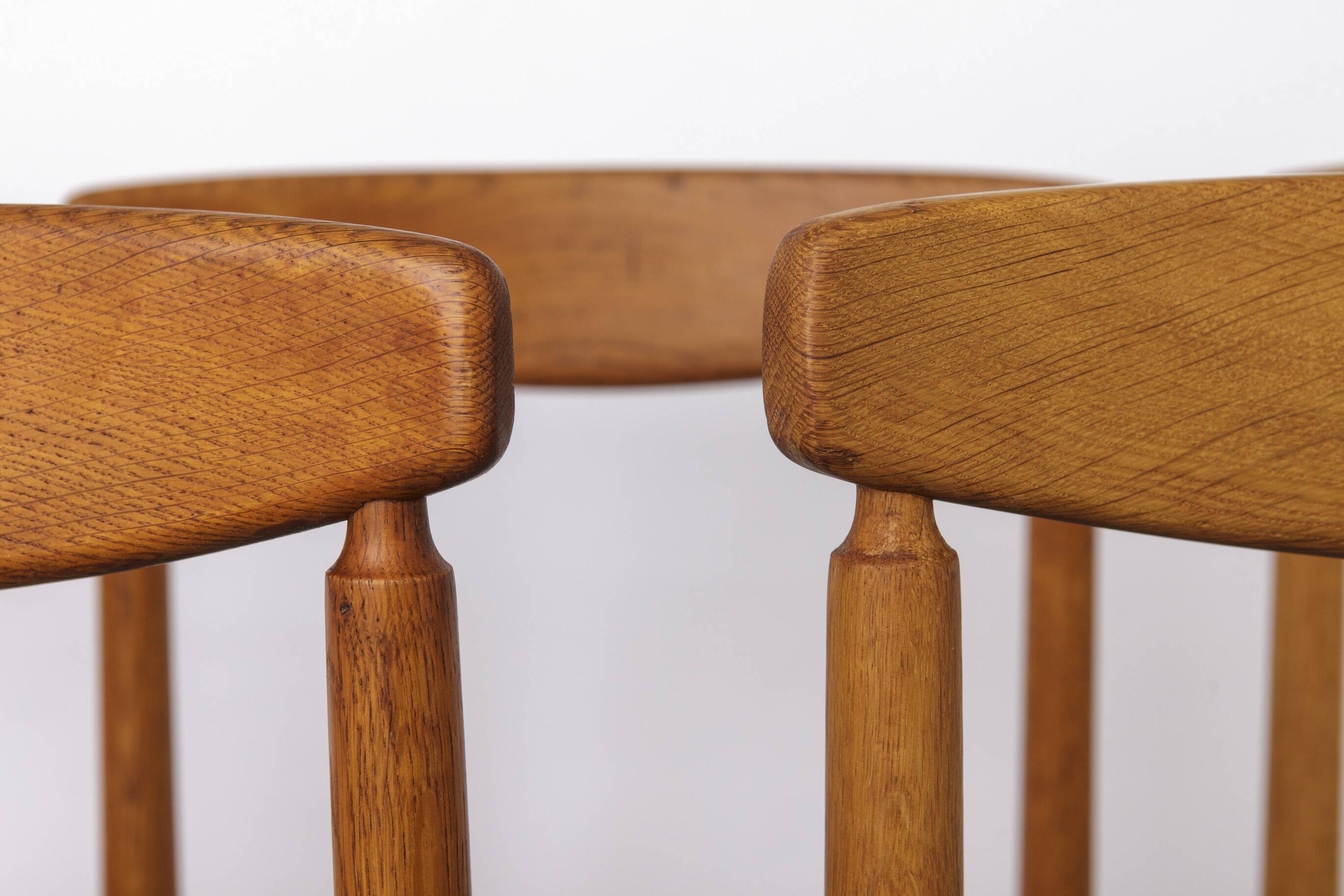 Set of 5 Vintage Oak Dining Chairs Germany 1960s Mid Century Modern