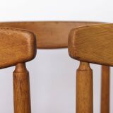 Set of 5 Vintage Oak Dining Chairs Germany 1960s Mid Century Modern