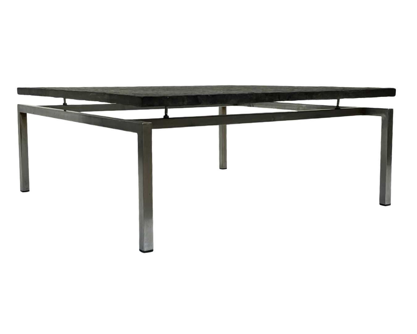 Vintage coffee table stone top frame steel 70's design