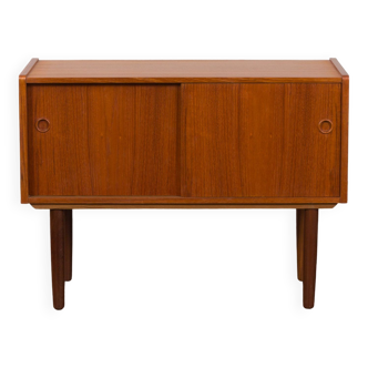 Vintage Danish teak cabinet with sliding doors, 1960s