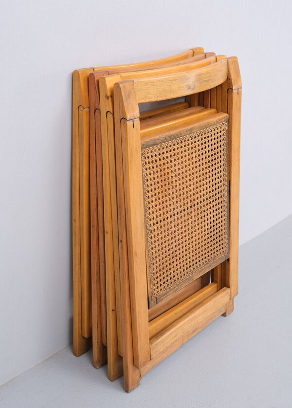 Chaises pliantes en bois de hêtre ZMG Thonet années 1950
