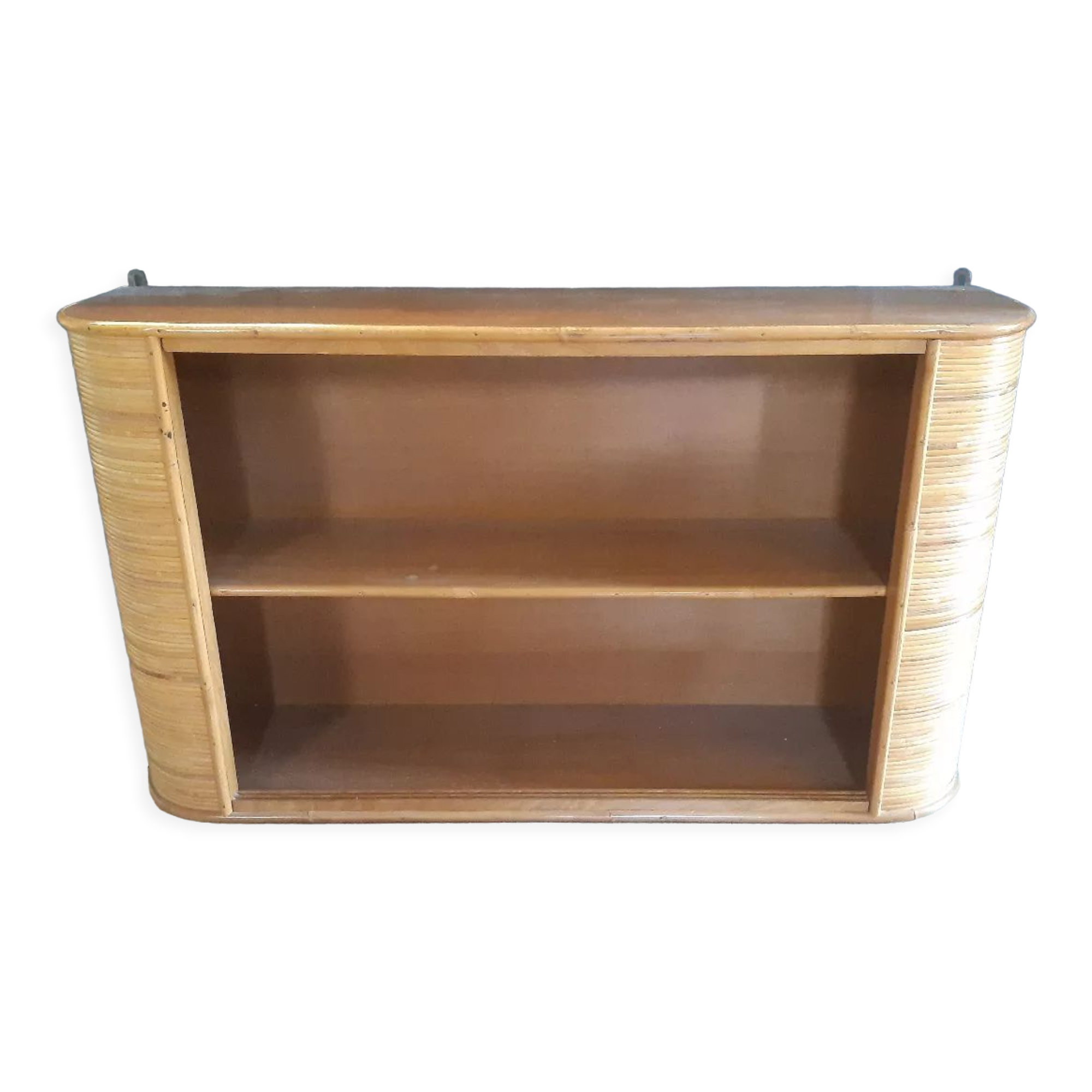 Vitrine étagère murale bois bambou