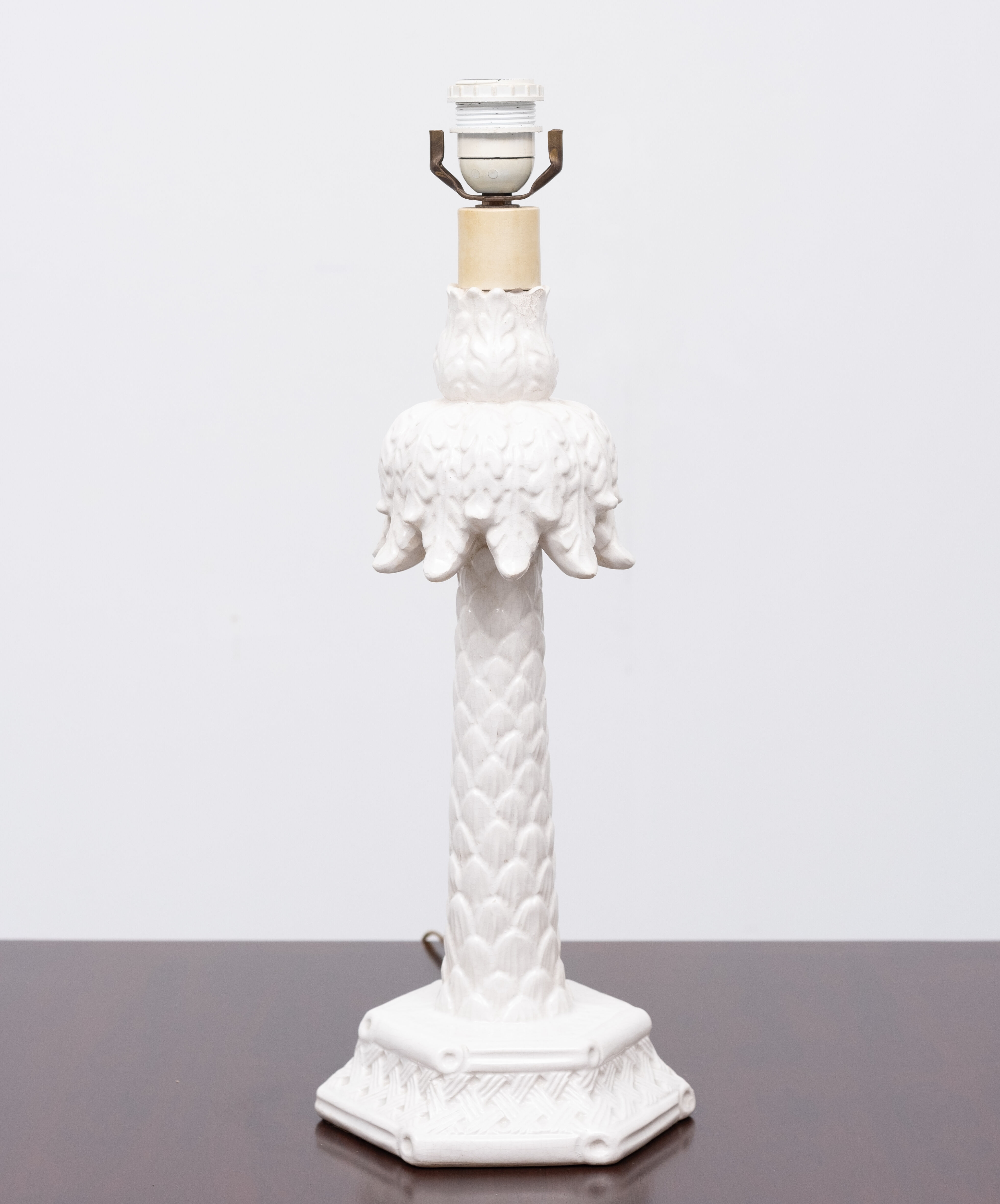 Palm tree table lamp ceramic, france, 1950s