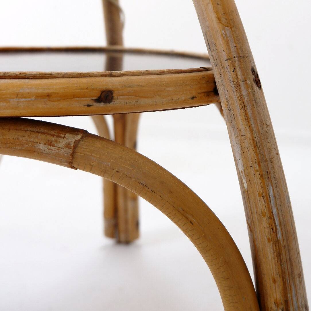 Mid-Century tripod Rattan Floor Lamp - 1960s