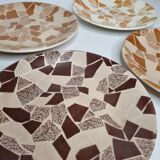 Set of four Terrazzo plates matched with gien earthenware, 22.5 cm